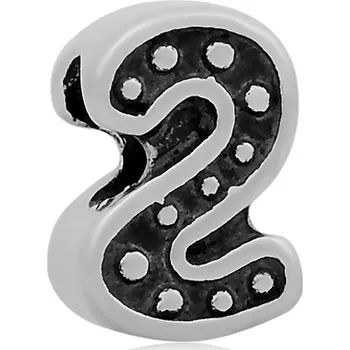 Přívěsek Šperky4U Navlékací ocelový přívěšek korálek - číslice "2" - K0002-2