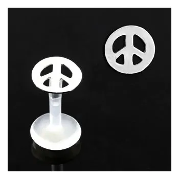 Piercing Šperky4U Labreta BioFlex - peace - LB01166