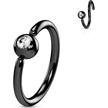 Piercing Šperky4U Piercing - černý kruh, kulička 3 mm - K1018-12083