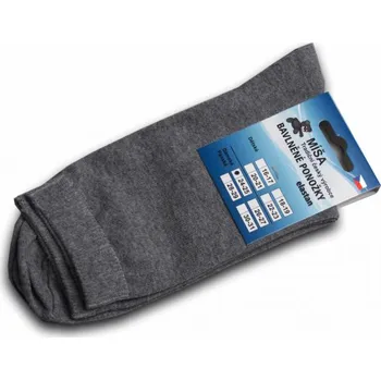 Bavlněné ponožky - šedá hladká Velikost: 28-29