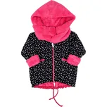 černo-růžová softshellová bunda s kapucí a šálkou