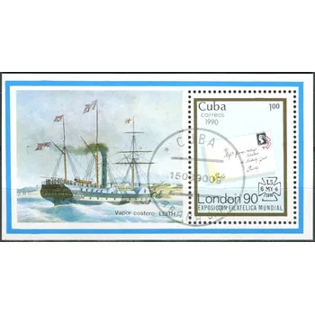 Poštovní známka (1990) MiNr. 3381 - Block 120 - O - Kuba - Mezinárodní výstava poštovních známek STAMP WORLD LONDON '90