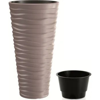 Květináč Prosperplast Sand Slim květináč mrazuvzdorný 40 cm mocca