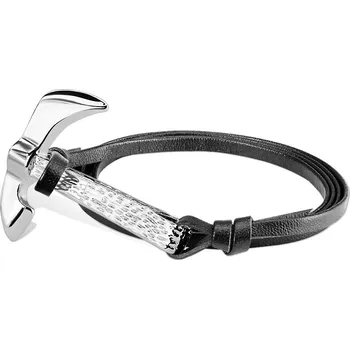 Náhrdelník Šperky4U Koženkový černý náramek - sekera - NR1152
