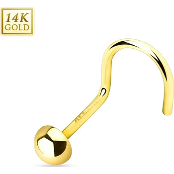Piercing Šperky4U Zlatý piercing do nosu půlkulička, Au 585/1000 - ZL01070-YG