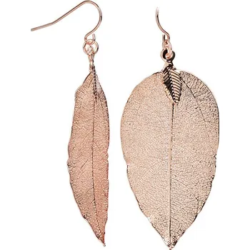 Náušnice Troli Růžově pozlacené vavřínové listy Laurel