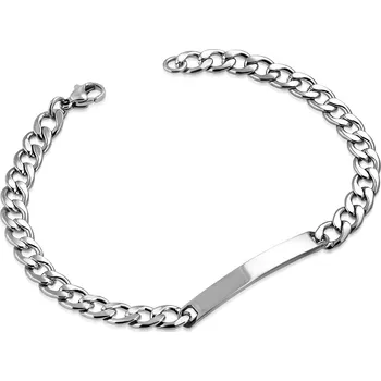 Náramek Šperky4U Dámský ocelový náramek s destičkou, délka 18 cm - OPA1105