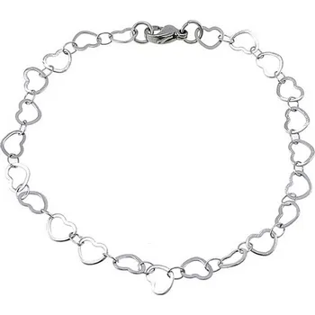 Náramek Šperky4U Ocelový náramek se srdíčky - OPA1498