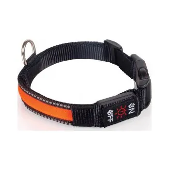 Obojek pro psa Svítící LED obojek dobíjecí USB oranžový 40-50cm