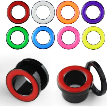 Piercing Šperky4U Akrylátový tunel - barevný okraj - TN01079-B05