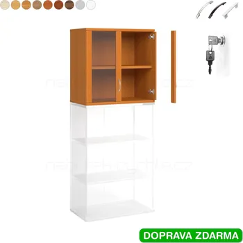 Policová skříň SZ 2 80 02 H Hobis Strong - Skříň uzamykatelná horní, dveře prosklené