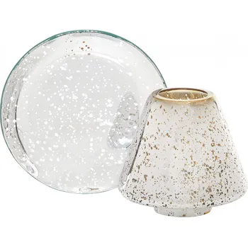 Svícen Stínítko Yankee Candle Holiday Sparkle na malé svíčky + talíř na malé svíčky Shimmer Glow 