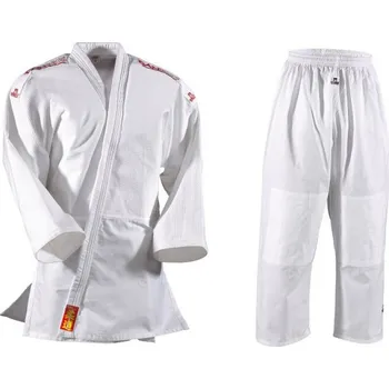 Kimono DANRHO Kimono na Judo DANRHO YAMANASHI bílé s nášivkami - velikost: 120 - Prodloužená možnost vrácení zboží do 60 dní.