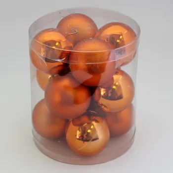 Vánoční dekorace Vánoční baňky pvc 6cm/12ks oranžová II. JAKOST (N4/6012AB/OR)