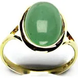 Zlatý prsten, přírodní avanturin, žluté zlato - T 1454 m (avanturin 14x10 mm)