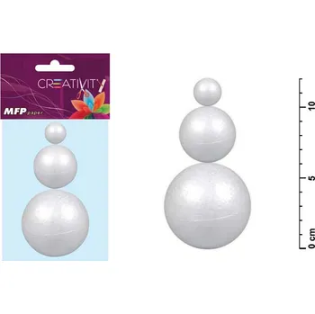 Vánoce MFP Paper Koule polystyren set 2, 4, 6cm/3ks hladká