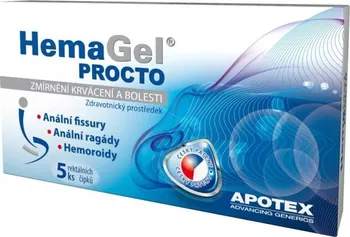Intimní hygienický prostředek Apotex HemaGel Procto 5 ks