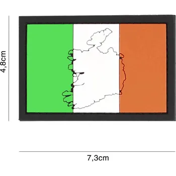 Nášivka Gumová nášivka 101 Inc vlajka Irsko s obrysem - barevná