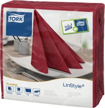 Tork LinStyle Premium ubrousky textílního charakteru 39 x 39 cm burgundy