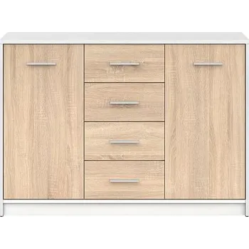 Komoda Nepo Plus Komoda KOM2D4S Bílá/dub sonoma