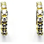Zlaté náušnice, čiré zirkony, žluté i bílé zlato, VE 56