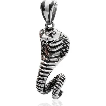 Přívěsek Přívěsek kobra stříbrný z chirurgické oceli S578070