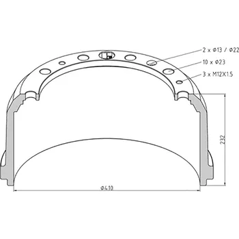 Brzdový buben Brzdový buben MAN 410x180 - přední