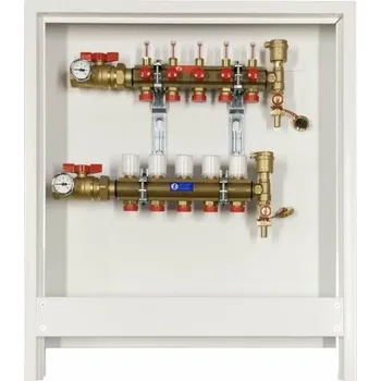 rozdělovač topení Giacomini R553F kompletní rozdělovač na zeď 1" x 18/6