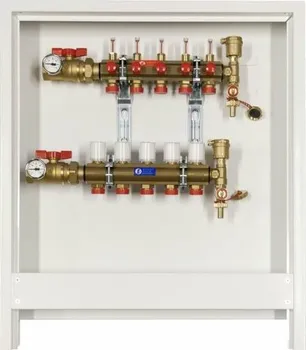 rozdělovač topení Giacomini R553F kompletní rozdělovač na zeď 1" x 18/6