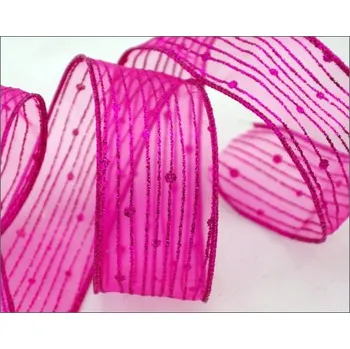 Stuha Stuha linky třpyt - fuchsia - 40mm/1m