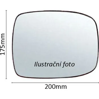 Auto zrcátko Sklo panoram. zrcátka Iveco Eurocargo/Stralis do 2006, DONELLY, 200x175 mm