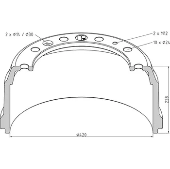 Brzdový buben Brzdový buben DAF 420x160 - přední