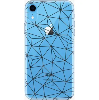 Pouzdro na mobilní telefon iSaprio Abstract Triangles 03 black pro iPhone XR