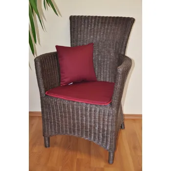 Zahrada Axin Trading s.r.o. Ratanové křeslo Pluto hnědé polstr vínový