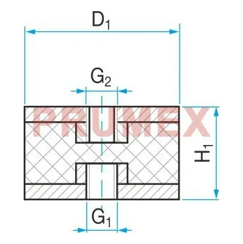 Silentblok nápravy Silentblok typ 3 - 20x20 M8