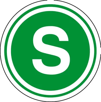 Štítek S, samolepka 210mm