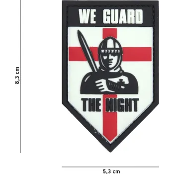 Nášivka Gumová nášivka 101 Inc We Guard The Night - bílá