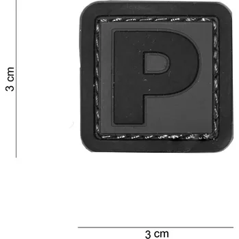 Nášivka Gumová nášivka 101 Inc písmeno P - šedá