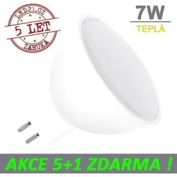 Žárovka LED21 LED žárovka 7W GU5.3 500lm 12V DC TEPLÁ