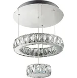 Searchlight 2328CC LED závěsné stropní svítidlo Clover 1x29W | 1500lm | 4000K - chrom, křišťál + STOLNÍ OTOČNÝ VENTILÁTOR BERGEN - NASTAVITELNÝ, BÍLÝ