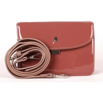 Pětioddílová malá pevná lesklá tmavěrůžová crossbody kabelka David Jones CM4024