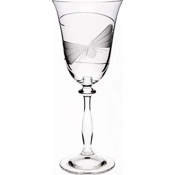 Sklenice Bohemia Crystal - broušené skleničky na víno Angela Motýl (250 ml, 6 ks)