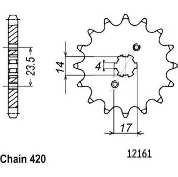 Řetězová sada pro motocykl Sifam Přední řetězové kolečko APRILIA-DERBI-GILERA