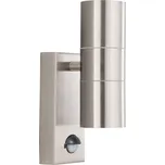 Searchlight 7008-2SS LED venkovní nástěnné svítidlo s pohybovým čidlem Outdoor & Porche 2x3W | GU10 | 540lm | 3000K | IP44 - chrom + Žárovka zdarma + K nákupu nad 3000 Kč dárek zdarma