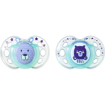 dudlíky Tommee Tippee C2N silikon Night 2ks 18-36m