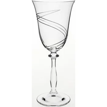 Sklenice Bohemia Crystal - broušené skleničky na víno Angela Vlna (250 ml, 2 ks)