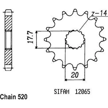 Řetězová sada pro motocykl Sifam Přední řetězové kolečko Gas Gas