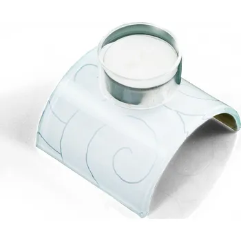 Svícen Skleněný svícen na čajovou svíčku bílý 2