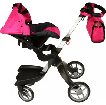 Kočárek pro panenku Boncare kočárek Beata růžový s motýlkem