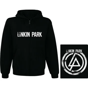 Pánská mikina mikina s kapucí a zipem Linkin Park - white logo